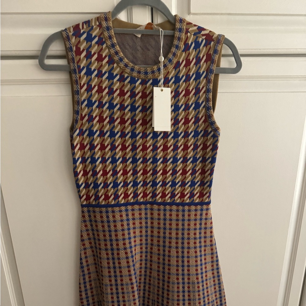 Tory Burch puppy houndstooth merino wool dress xs/s. Pristine condition